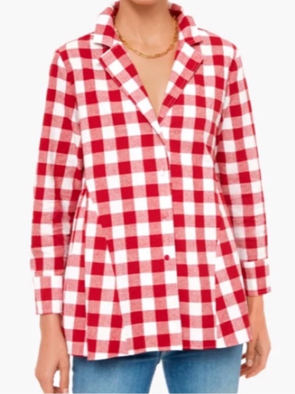 Pomander Place Red and White Gingham Button-Down Shirt